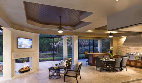 Luxury Outdoor Kitchen with fireplace by Lifestyle Outdoor Kitchens